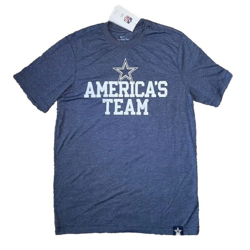 Nike Mens Size Medium Dallas Cowboys T-Shirt Americas Team Heathered Navy Blue